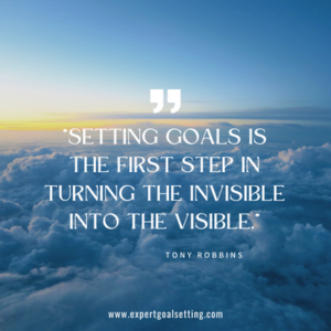 Tony Robbins quote about setting goals