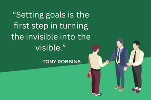 Tony Robbins quote about setting goals